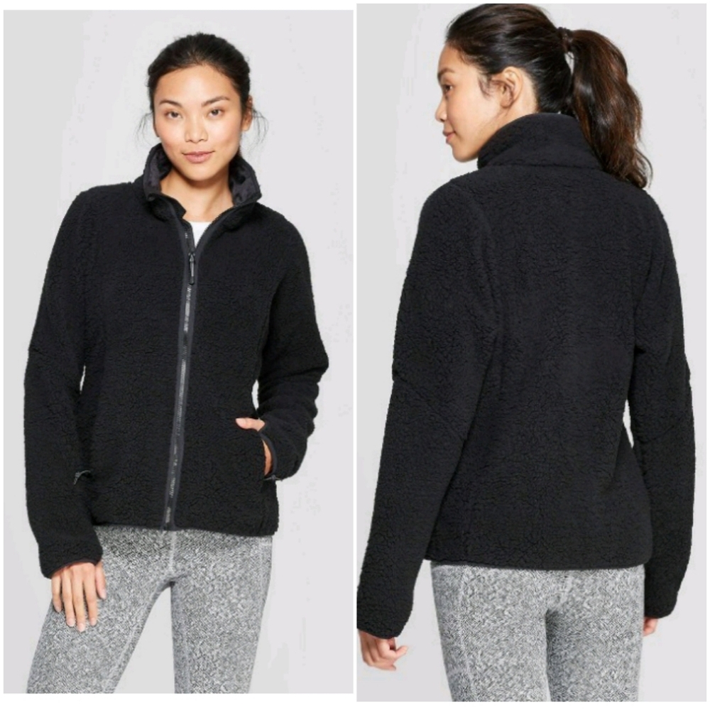 NWT C9 Champion Black Zip Up Sherpa Collar Jacket